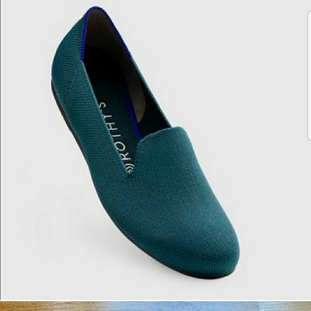 ROTHY'S the loafer in bottle blue size 7.5 rare retired